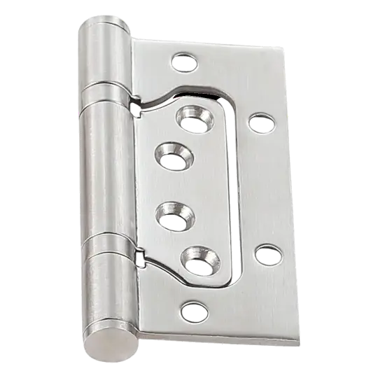 A stylish stainless steel butterfly hinge, perfect for smaller doors and cabinets, combining decorative appeal with functional utility. Offered by trusted hinges manufacturers in Hyderabad.