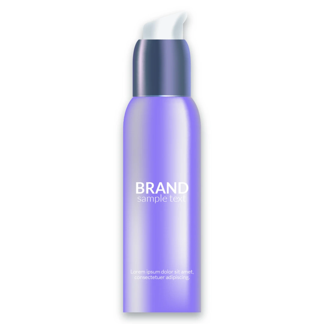 Purple pump bottle labeled as Brand, representing a sensitive skin care product by a top derma products manufacturer in India, designed to provide protection, hydration, and nourishment for delicate skin.