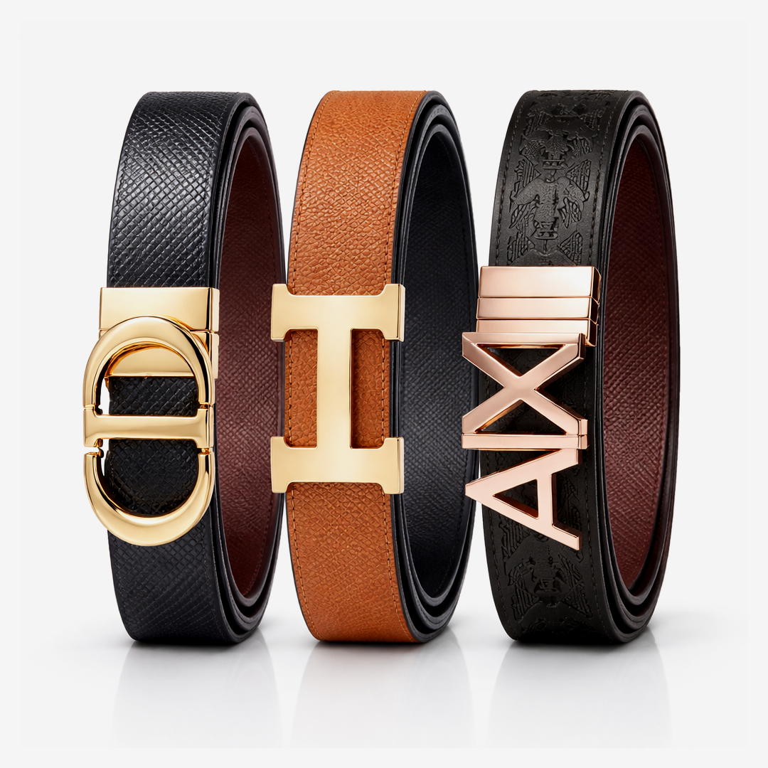 Premium first copy leather belts inspired by Gucci, Coach, Dior, and Armani, featuring classic and bold logo buckle designs, supplied in bulk by India’s biggest first copy products wholesaler and importer, Luxstand, ideal for retailers looking to increase billing value with high-demand fashion accessories.