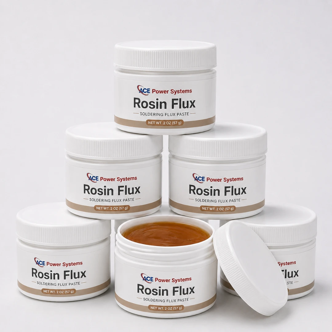 ACE rosin solder flux paste containers designed for smooth soldering, better conductivity, and reliable electronic assembly applications by a trusted solder flux manufacturer.